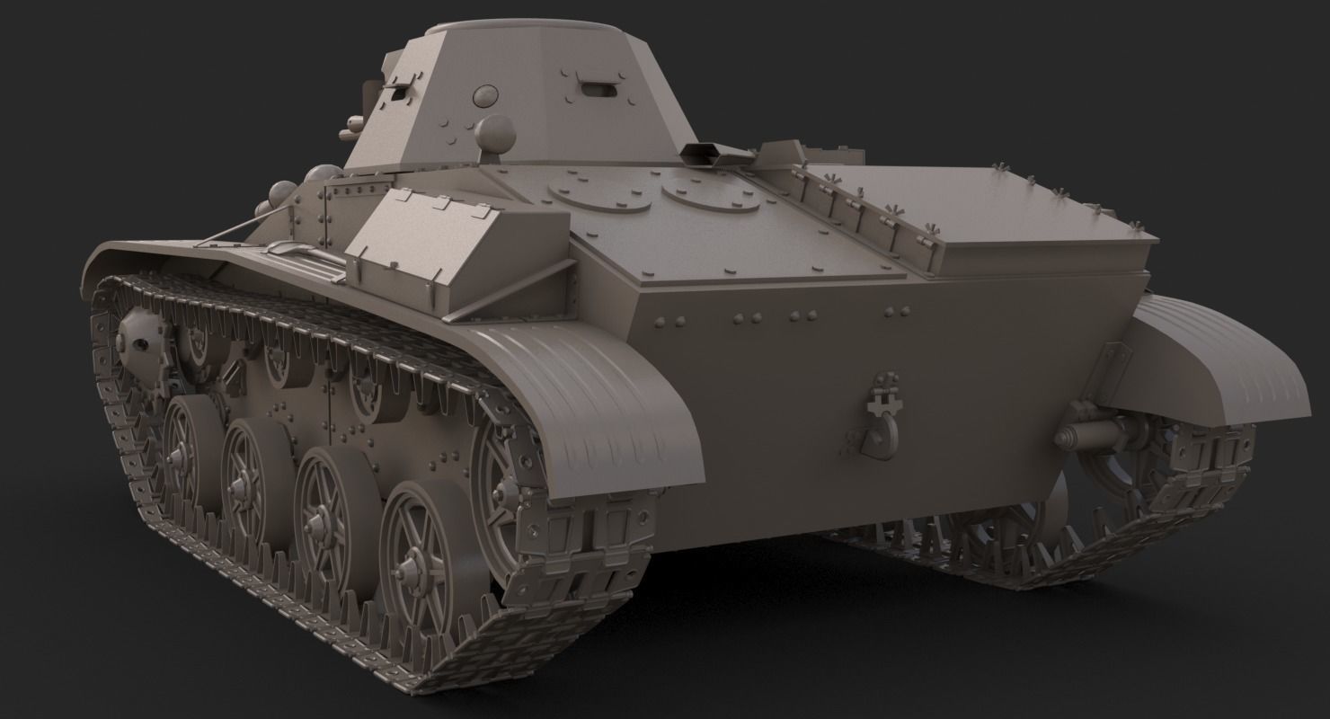 Tank T 60  Clay Mental Ray 3D model_7