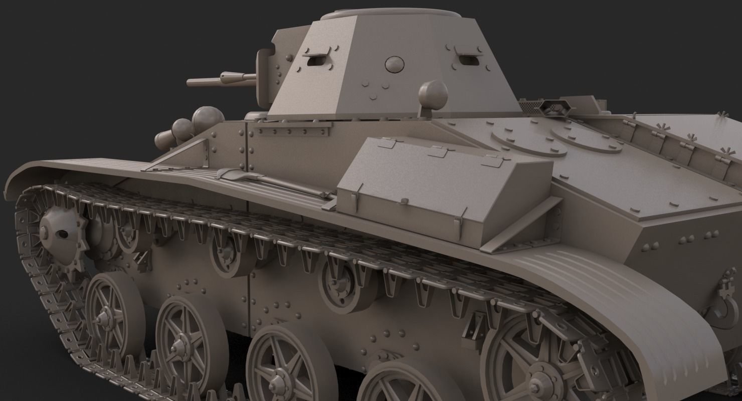 Tank T 60  Clay Mental Ray 3D model_6