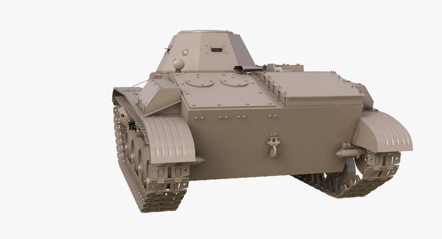 Tank T 60  Clay Mental Ray 3D model_45