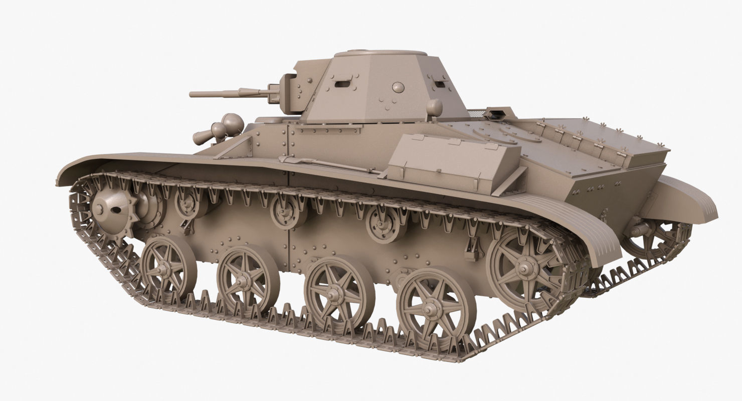 Tank T 60  Clay Mental Ray 3D model_49