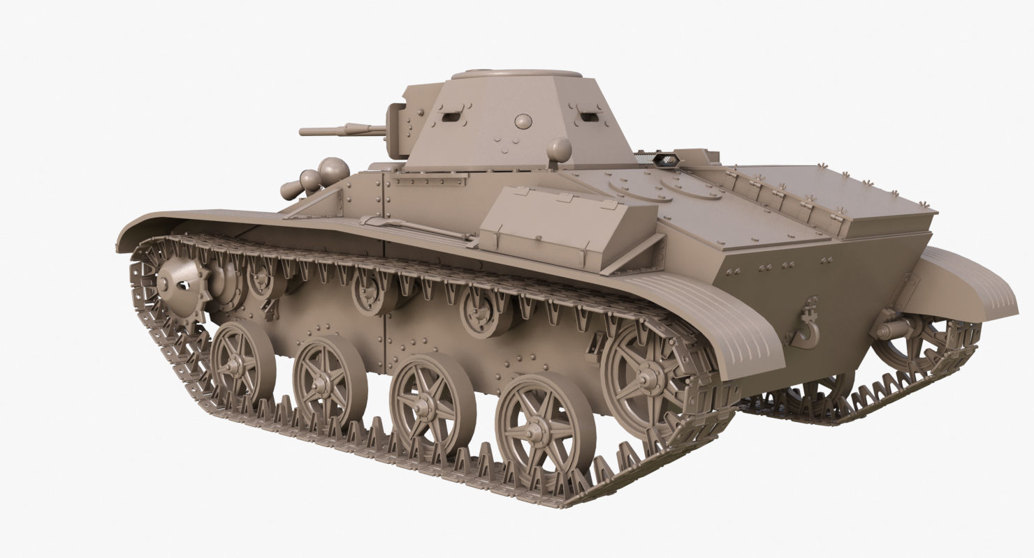 Tank T 60  Clay Mental Ray 3D model_48