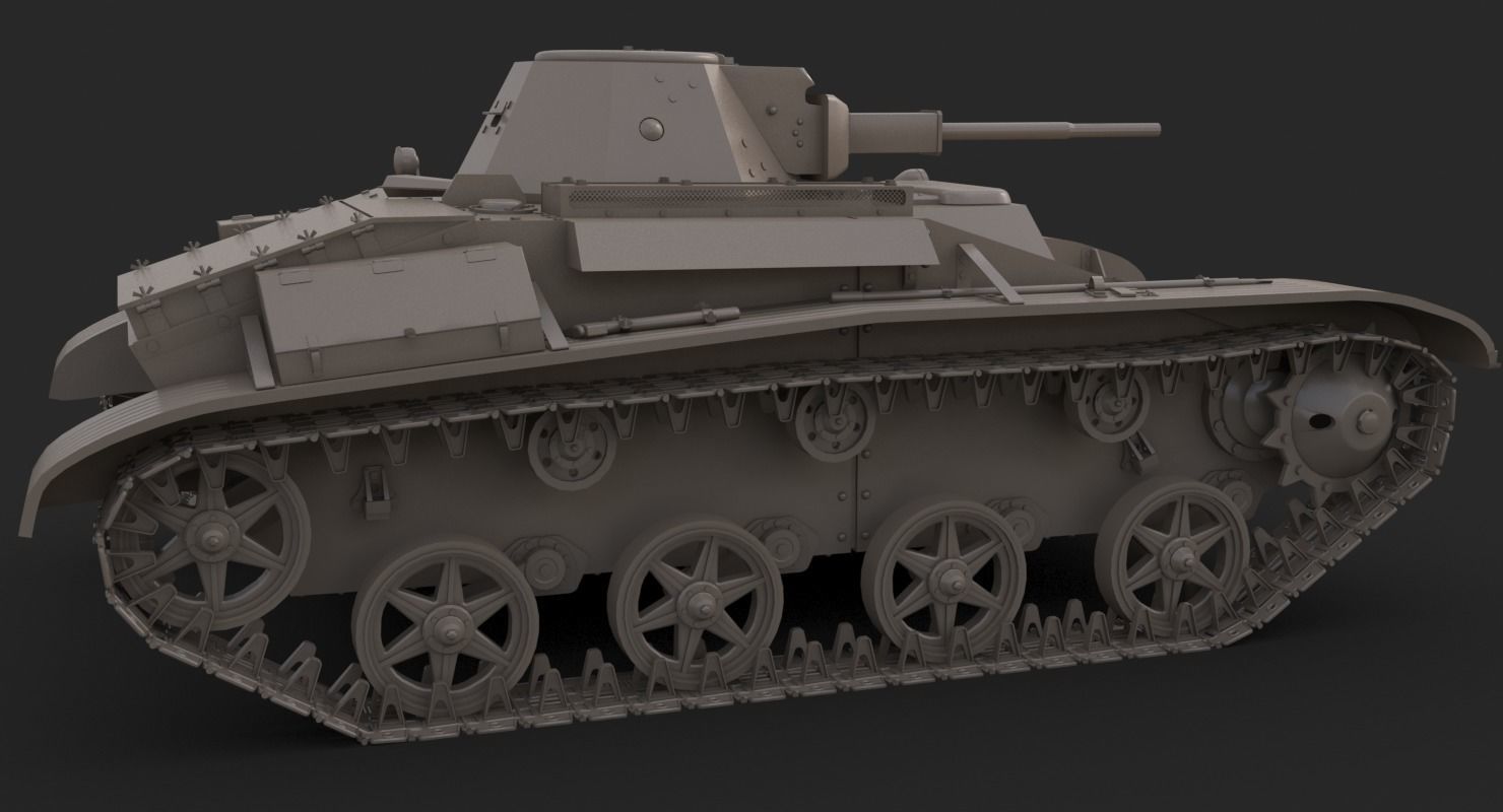 Tank T 60  Clay Mental Ray 3D model_9