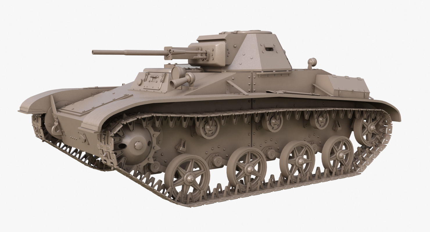 Tank T 60  Clay Mental Ray 3D model_56