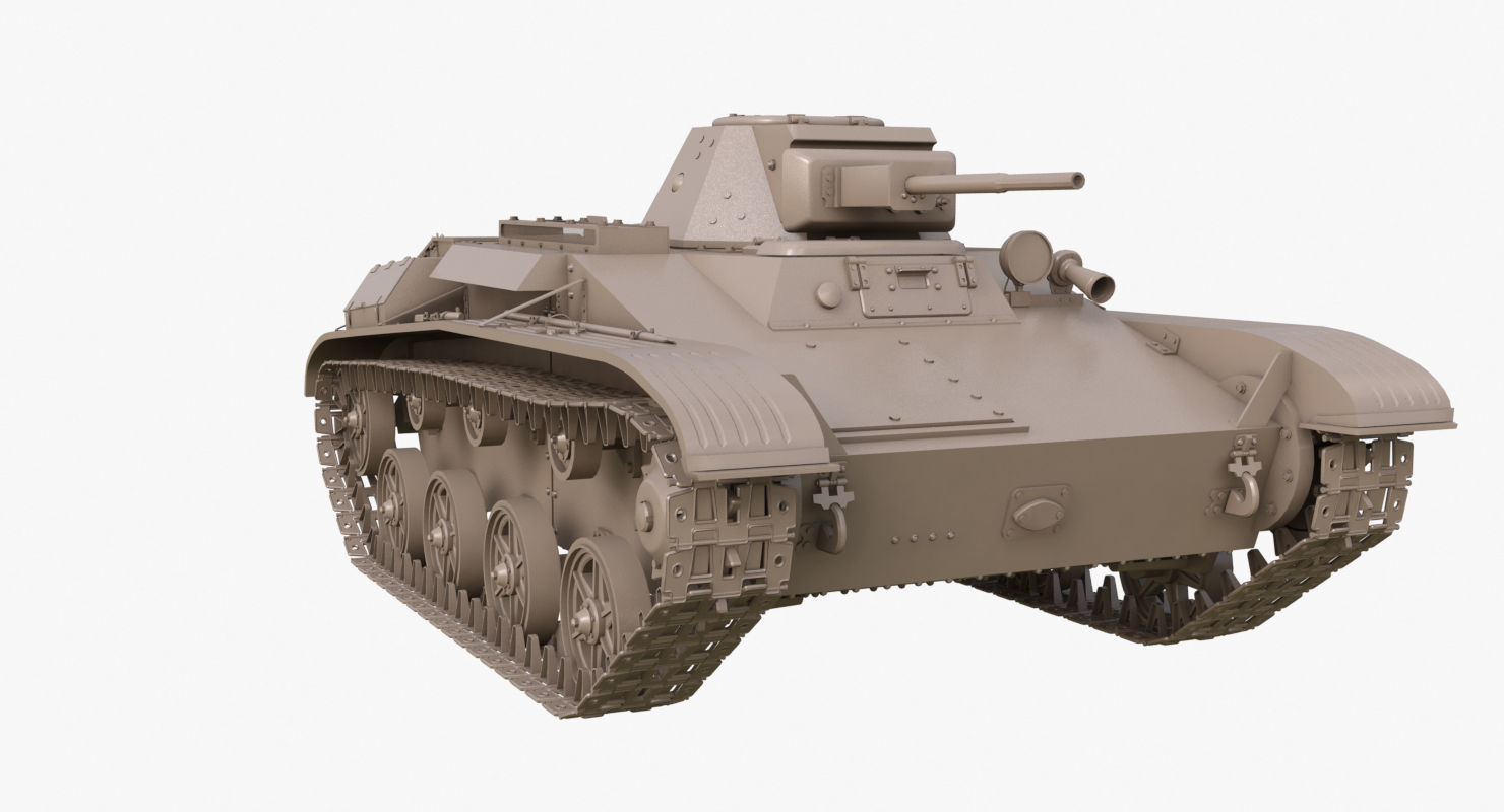 Tank T 60  Clay Mental Ray 3D model_28