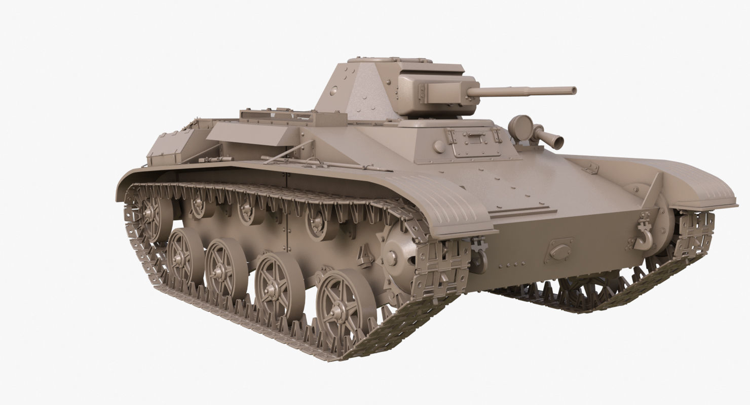 Tank T 60  Clay Mental Ray 3D model_29