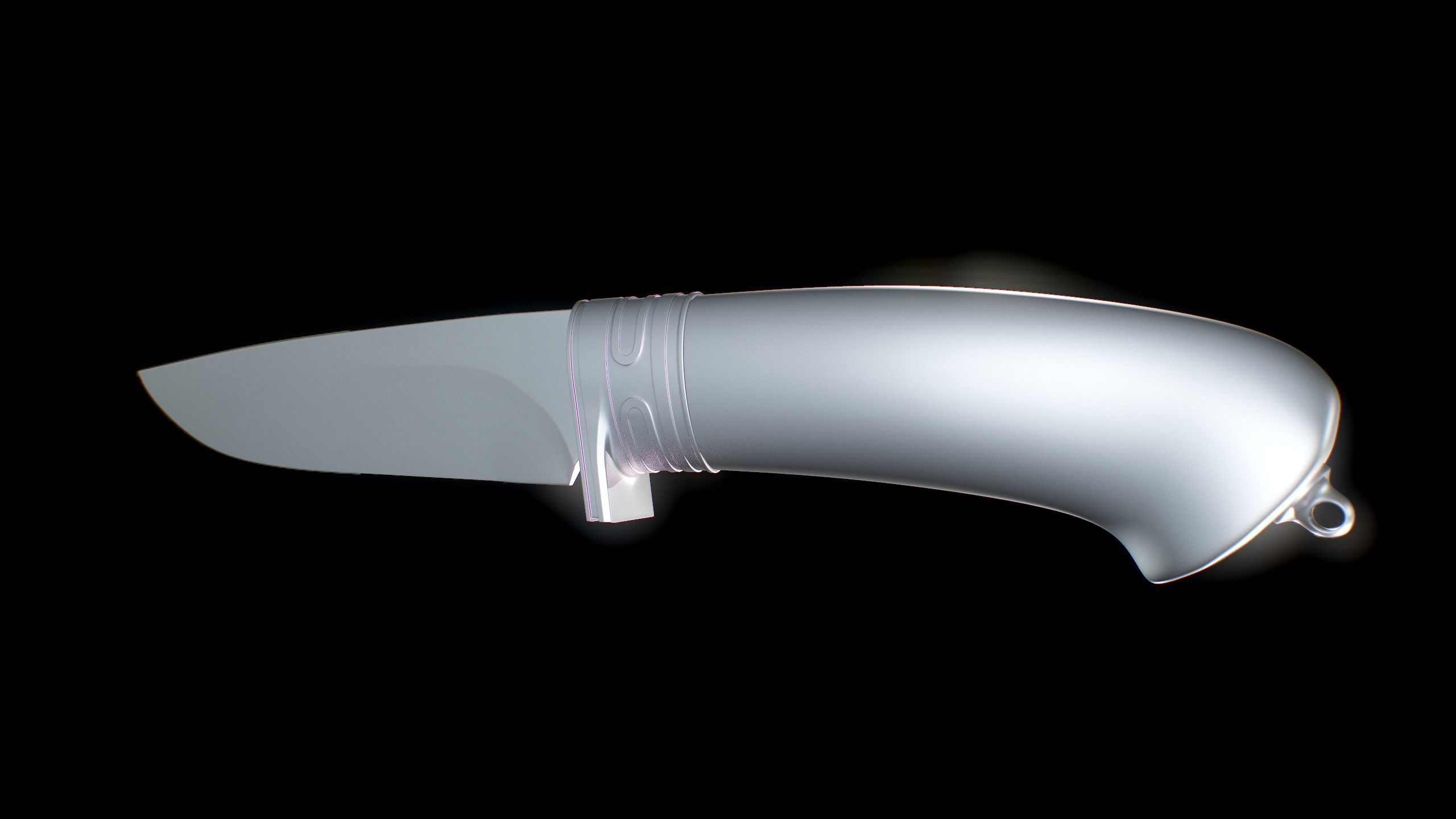 Hunt knife PBR Low-poly 3D model_5