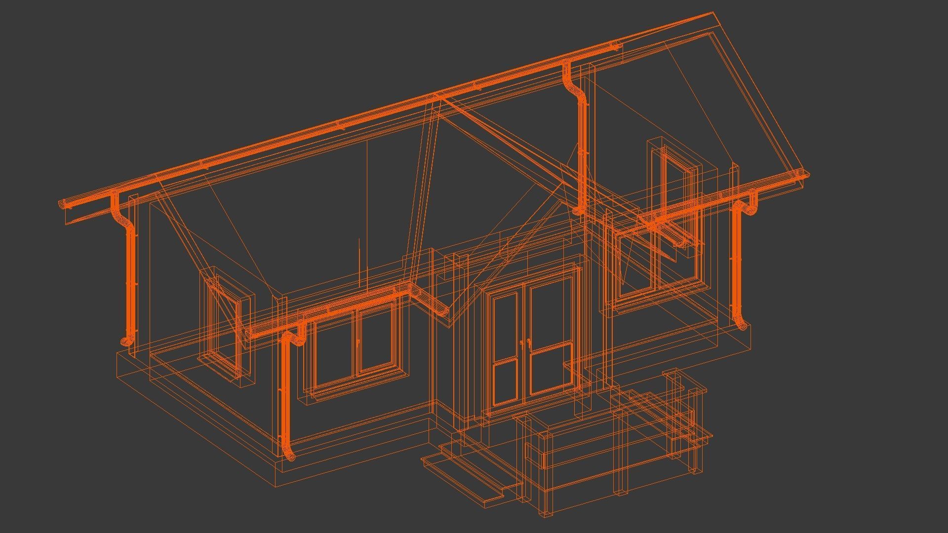 Cottage house 1 3D model_15
