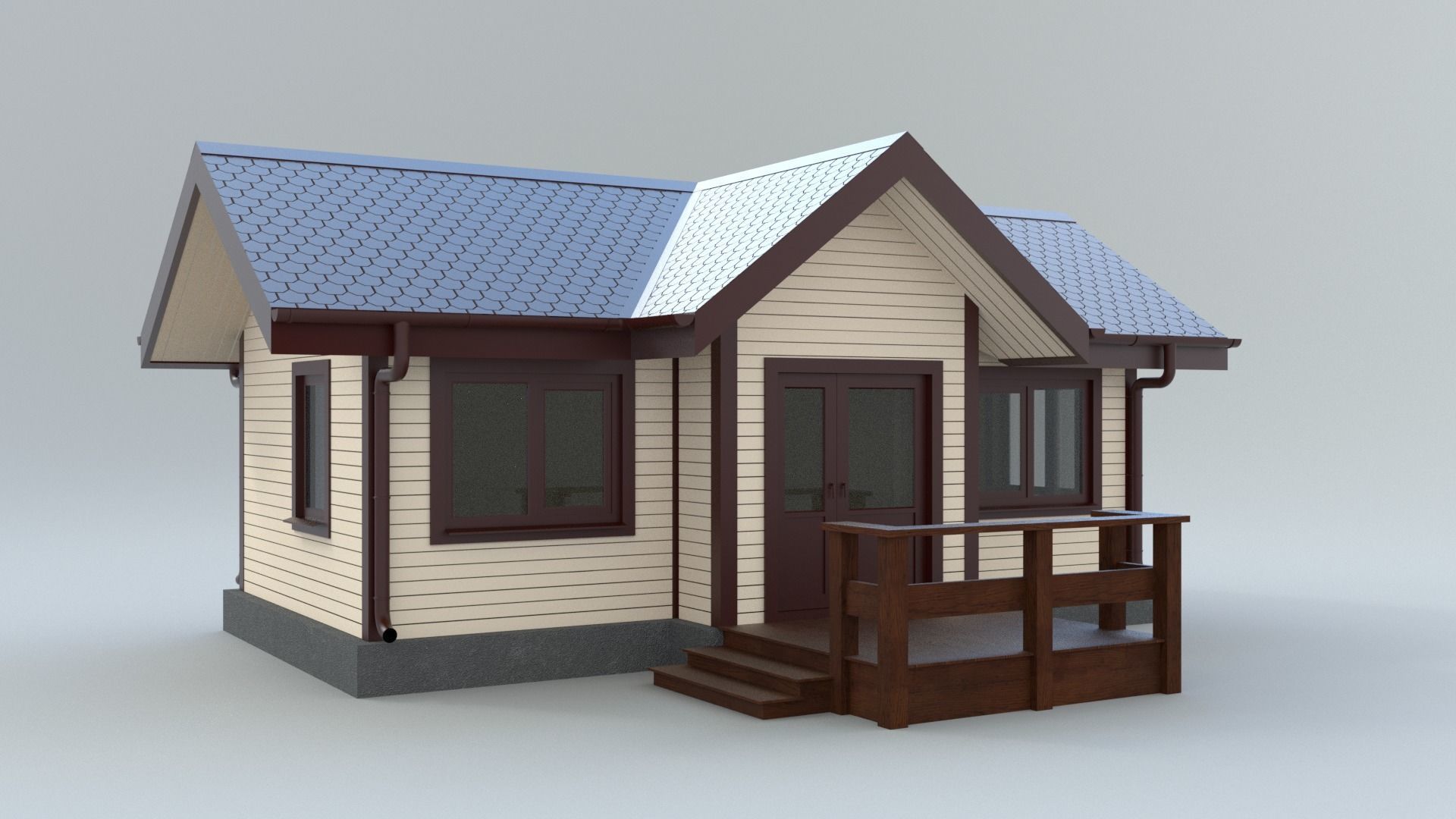 Cottage house 1 3D model_0