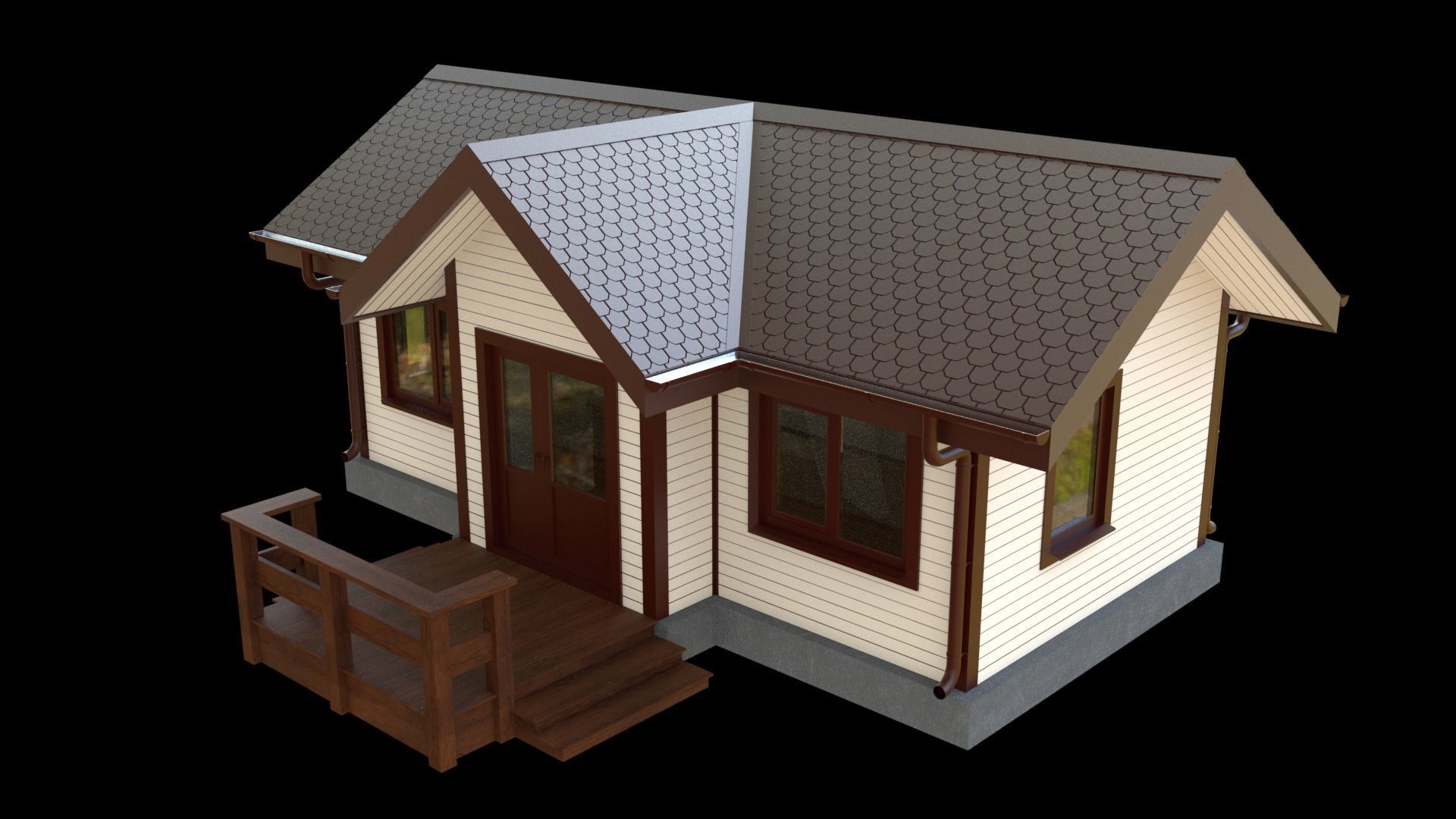 Cottage house 1 3D model_24