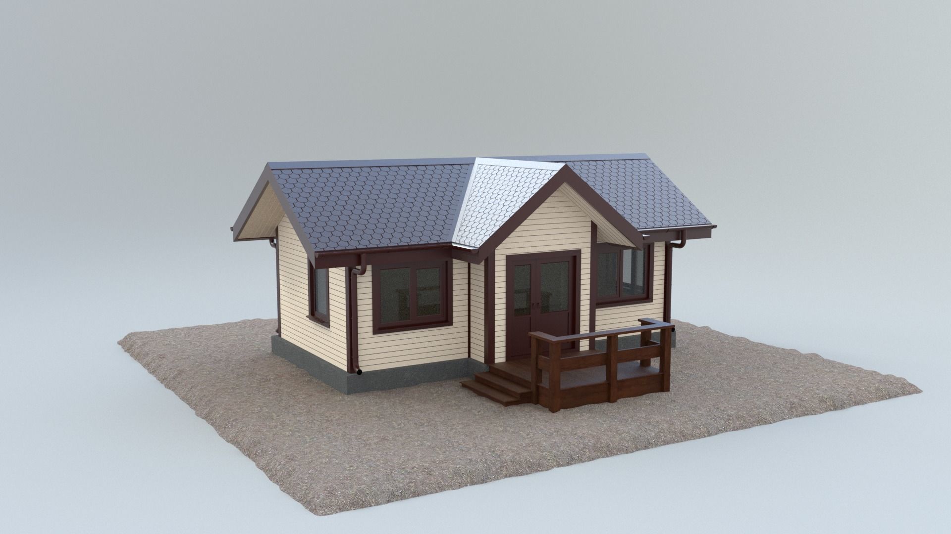 Cottage house 1 3D model_2