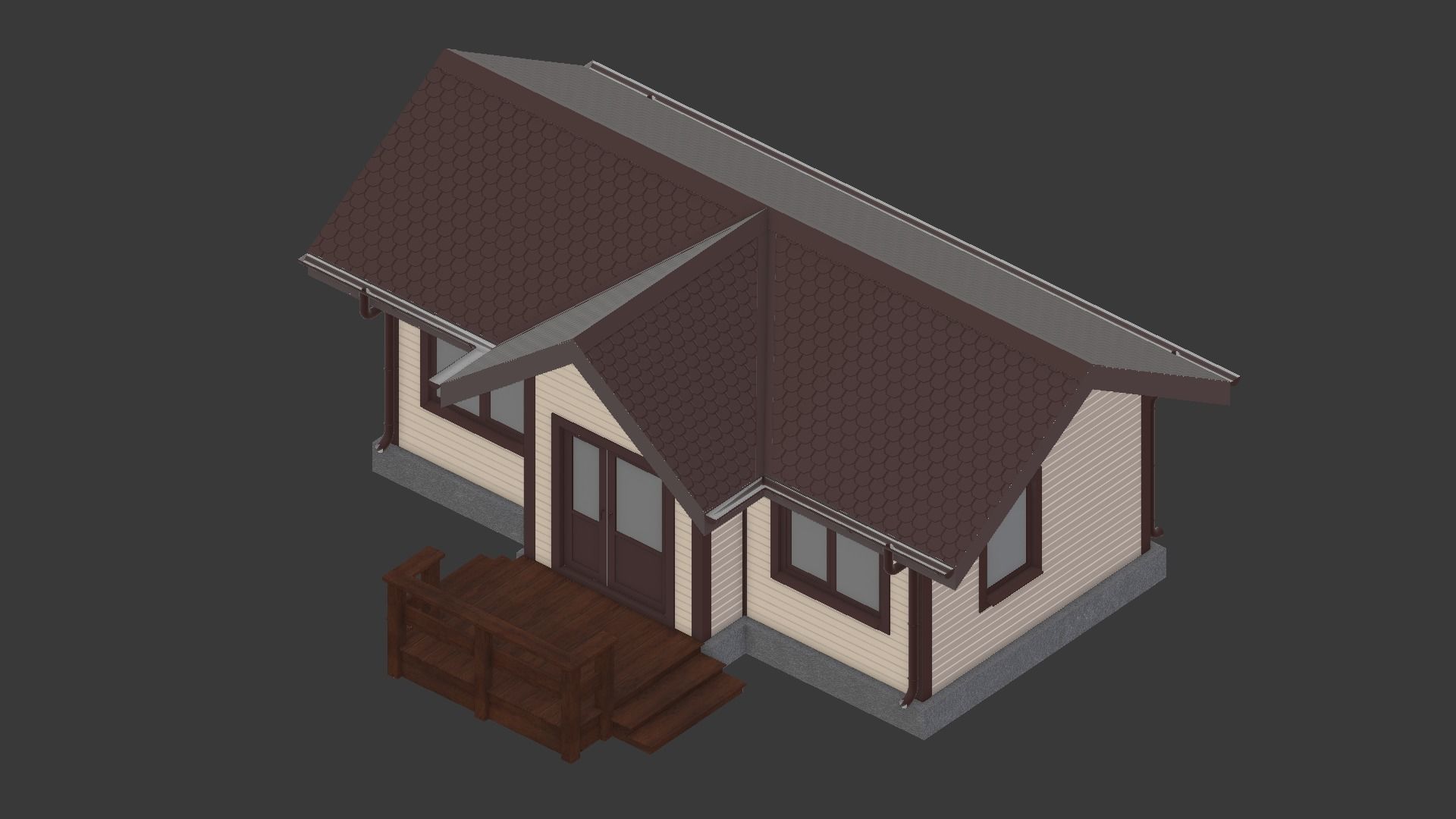 Cottage house 1 3D model_4