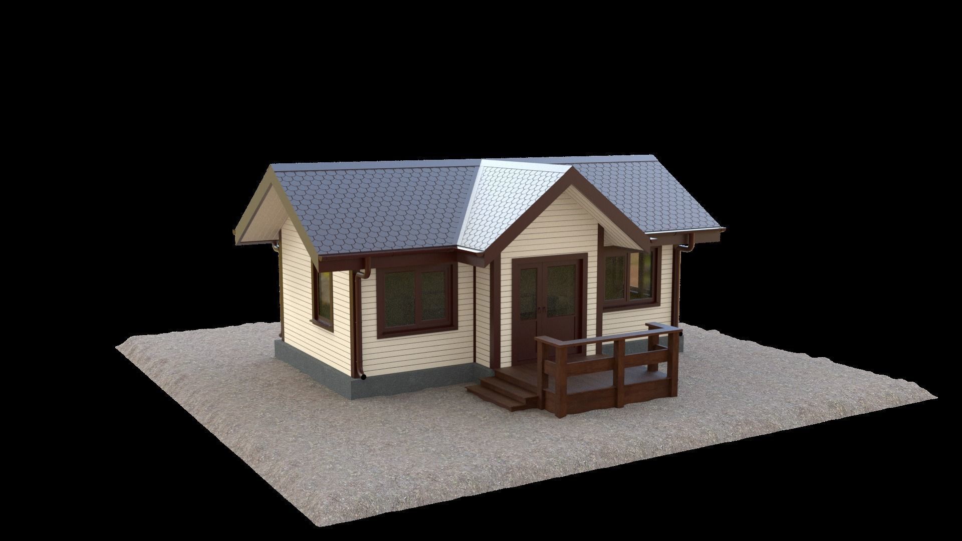 Cottage house 1 3D model_3