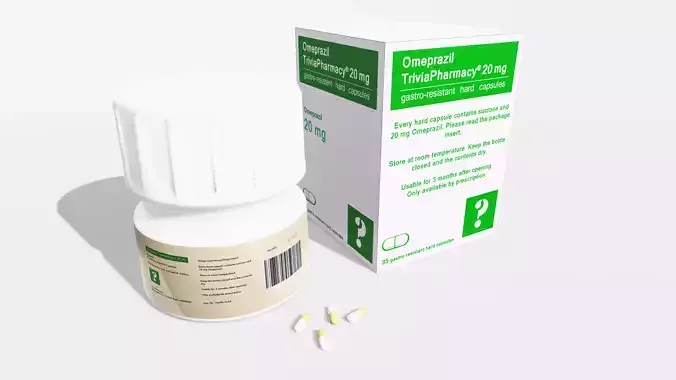 Medicine prop - Omeprazil TriviaPharmacy 20mg Low-poly 3D model