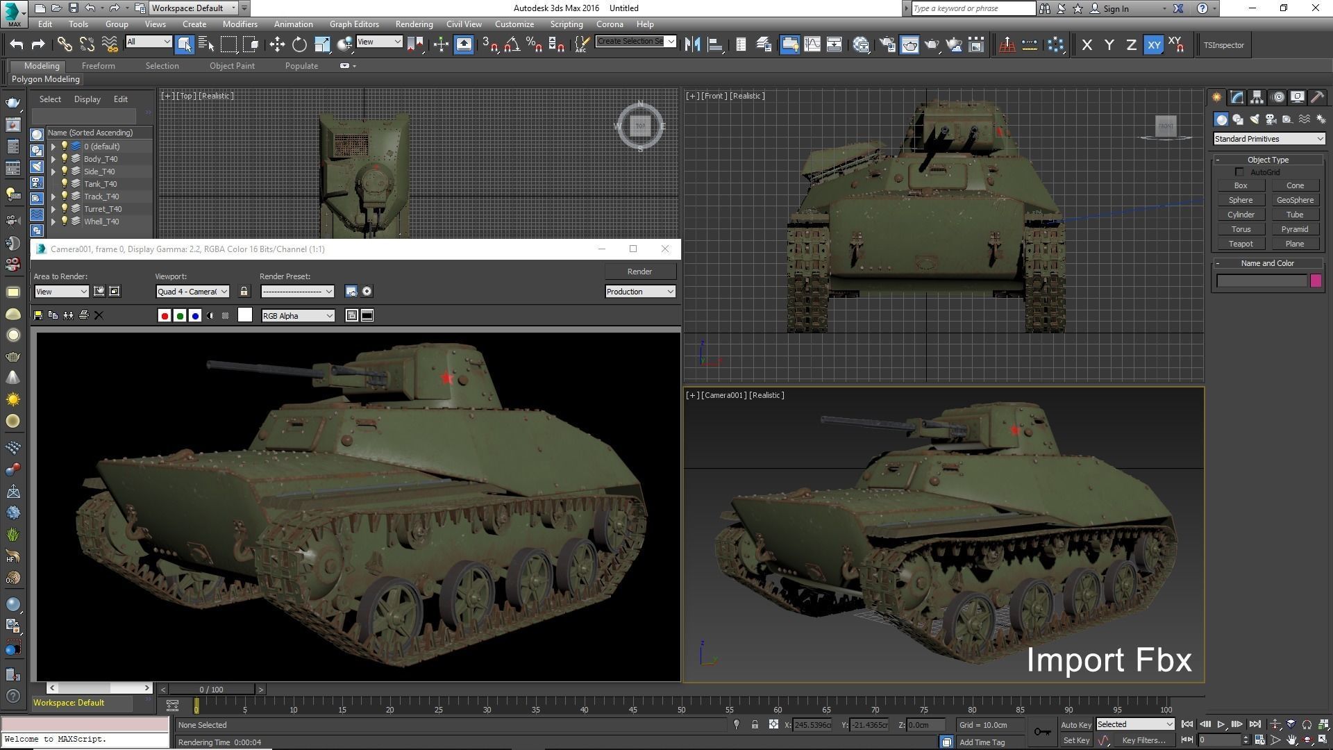 Tank T 40 Mental ray 3D model_27