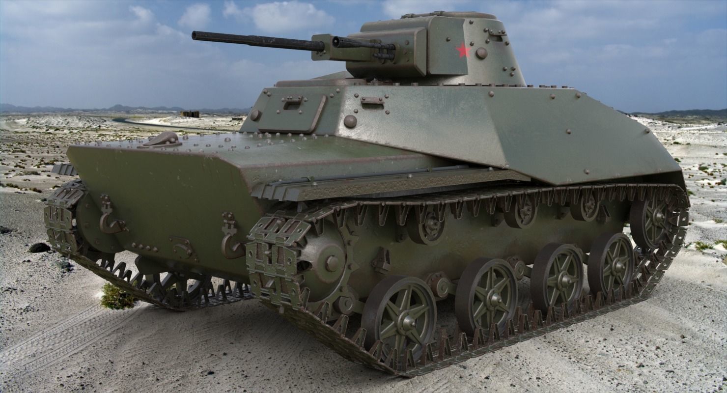 Tank T 40 Mental ray 3D model_1