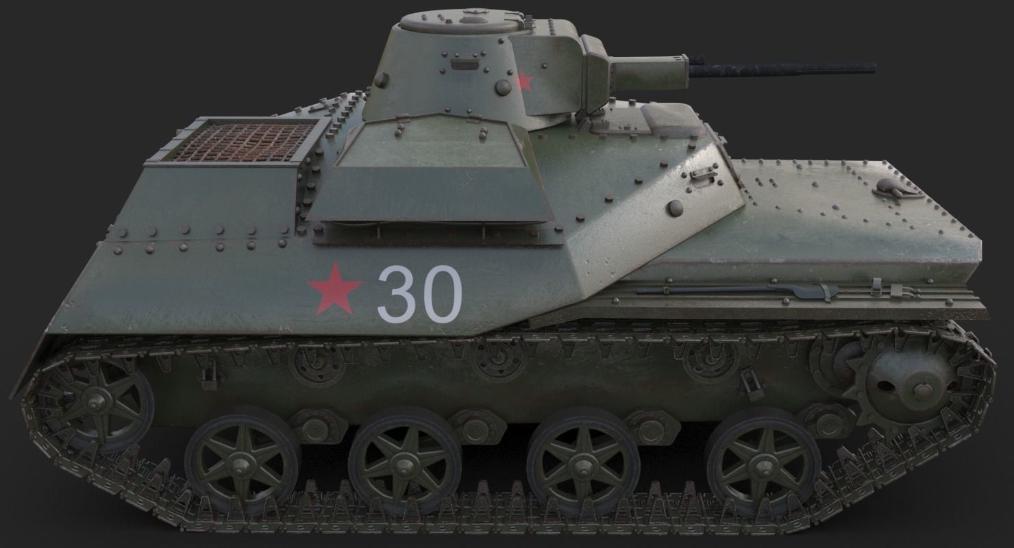 Tank T 40 Mental ray 3D model_9