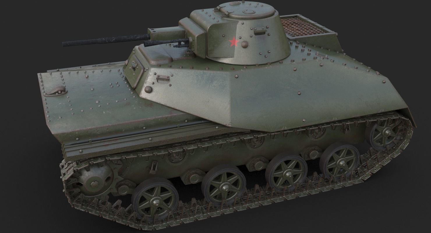 Tank T 40 Mental ray 3D model_4