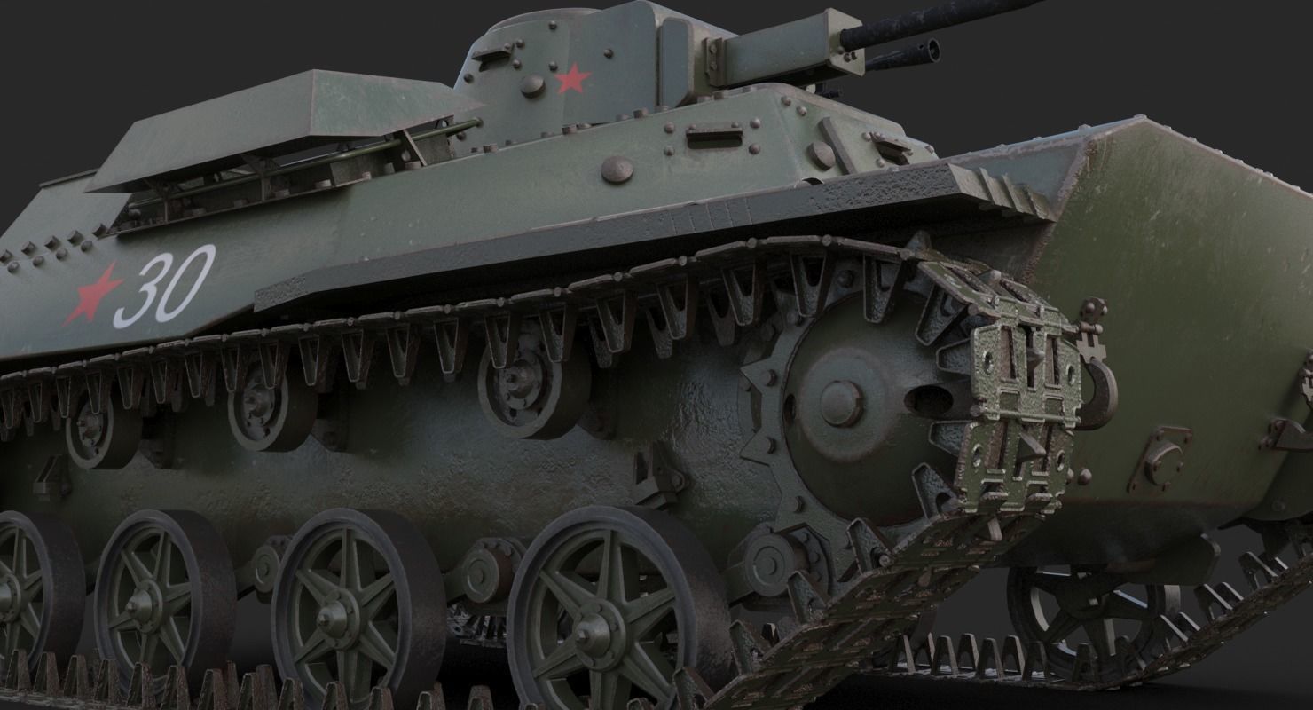 Tank T 40 Mental ray 3D model_15