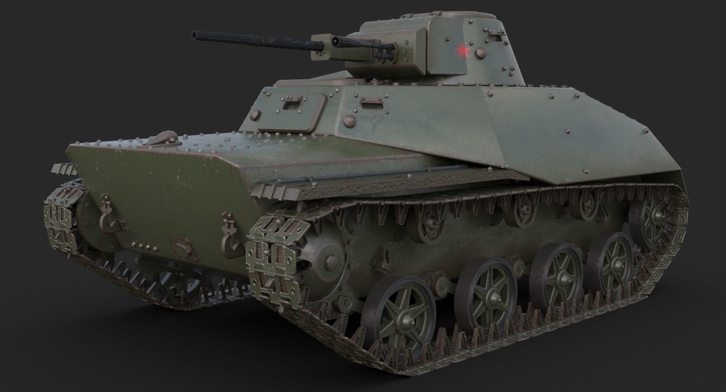 Tank T 40 Mental ray 3D model_3