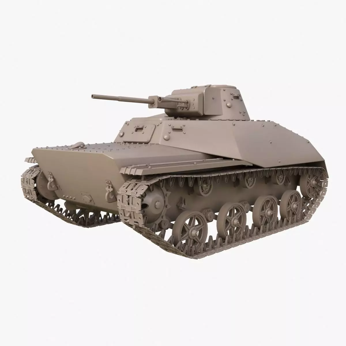 Tank T 40 Clay Mental Ray 3D model