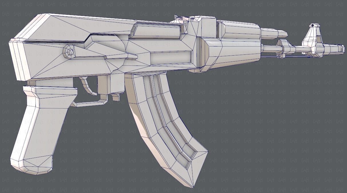 Gun 02 Low-poly 3D model_34