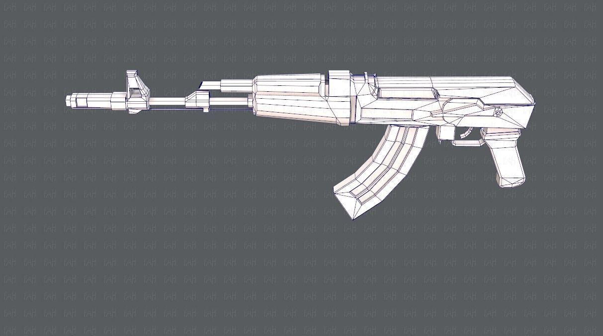Gun 02 Low-poly 3D model_27