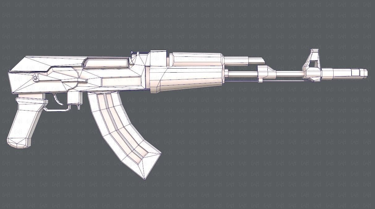 Gun 02 Low-poly 3D model_15