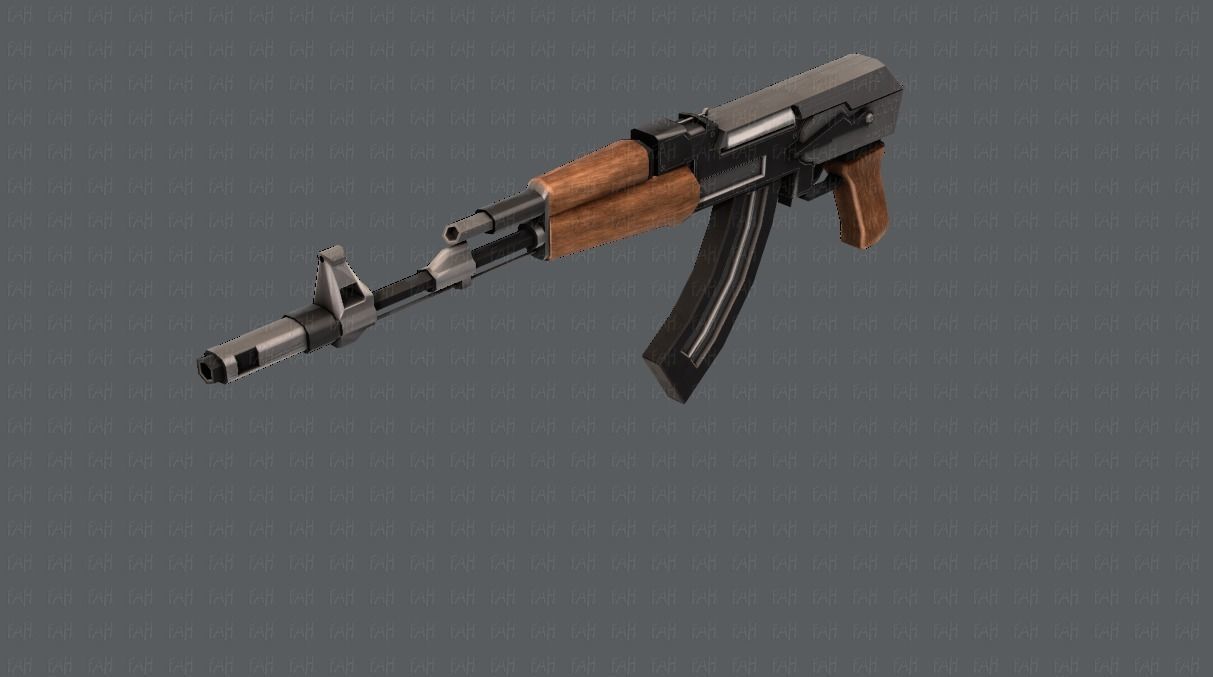 Gun 02 Low-poly 3D model_20