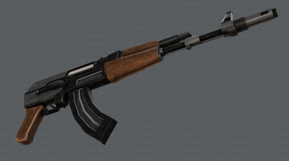 Gun 02 Low-poly 3D model_45