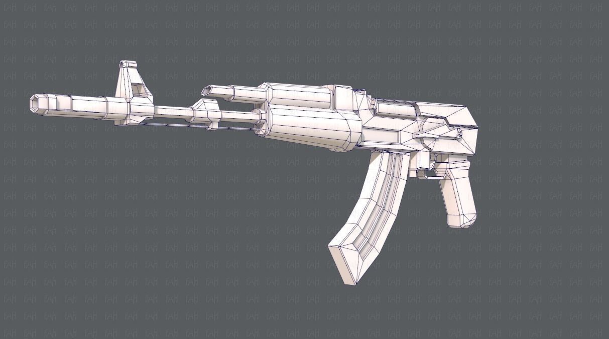 Gun 02 Low-poly 3D model_12