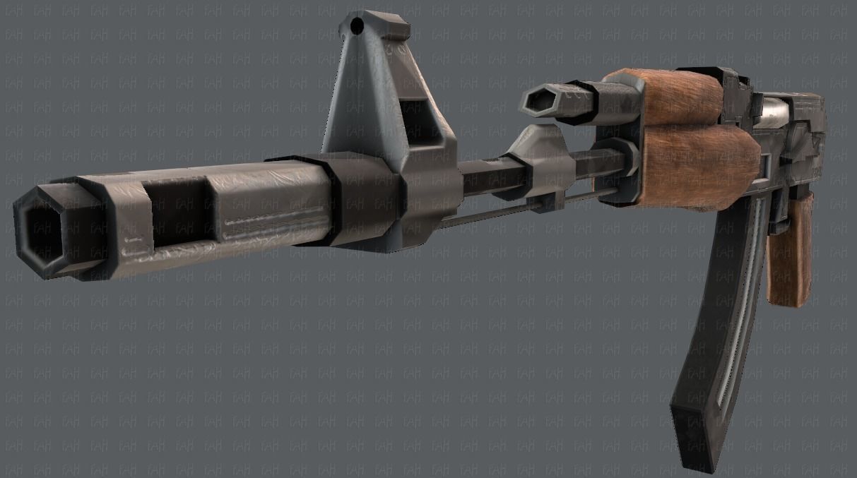 Gun 02 Low-poly 3D model_49