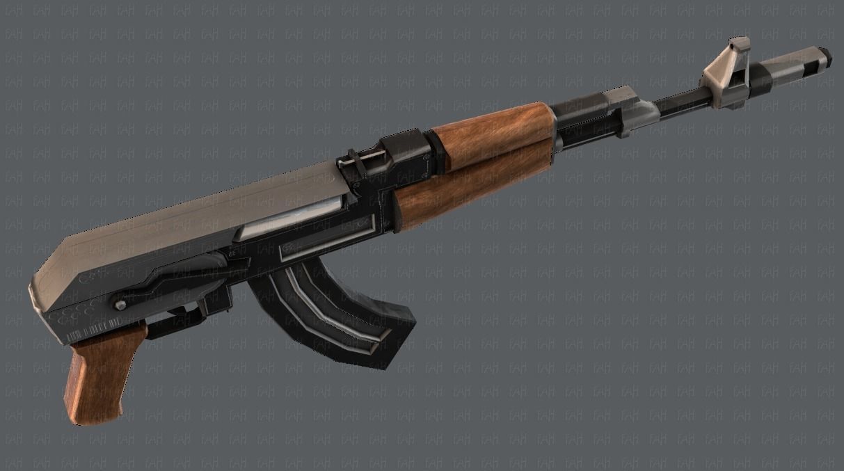 Gun 02 Low-poly 3D model_39