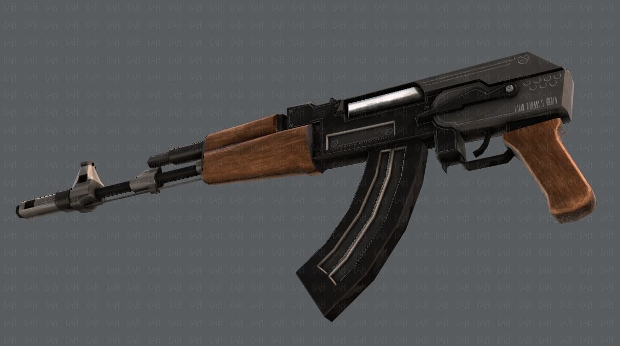 Gun 02 Low-poly 3D model_47