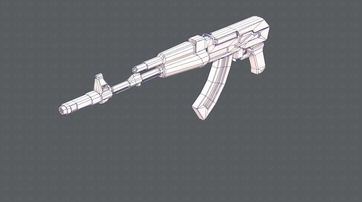 Gun 02 Low-poly 3D model_28