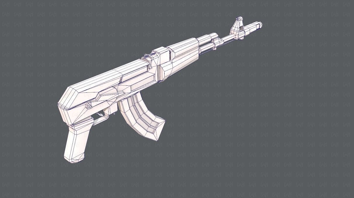 Gun 02 Low-poly 3D model_32