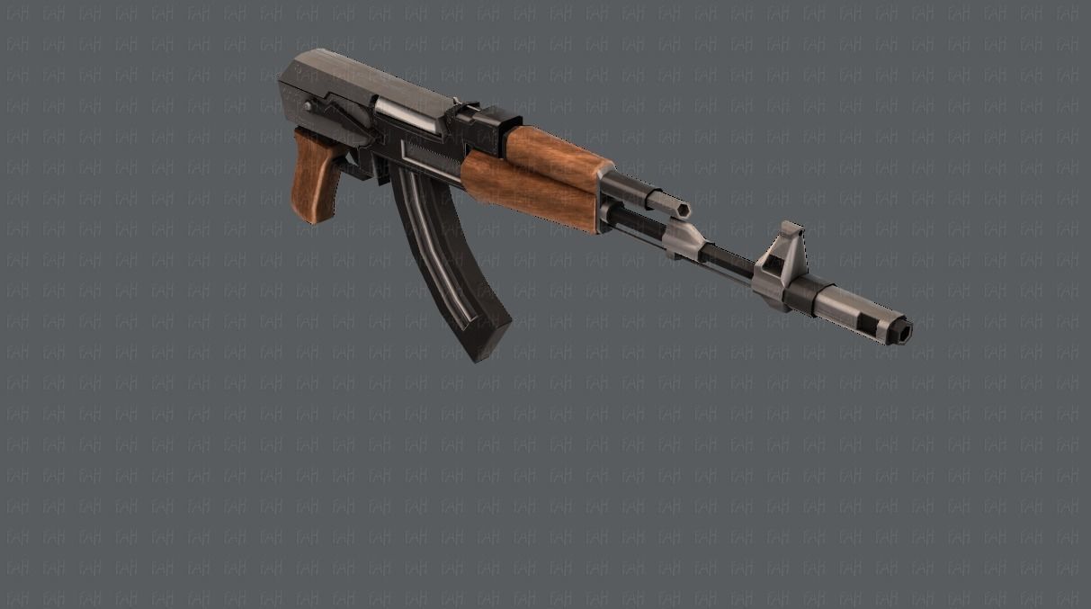 Gun 02 Low-poly 3D model_22