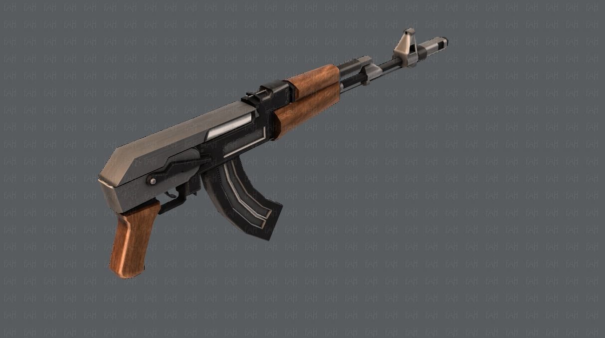 Gun 02 Low-poly 3D model_24