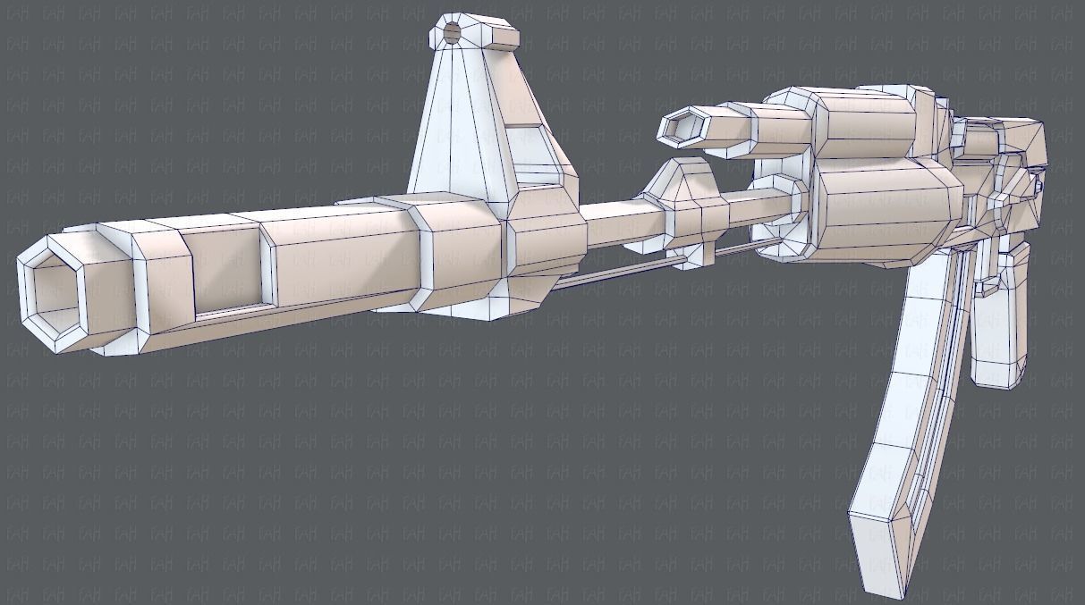 Gun 02 Low-poly 3D model_50