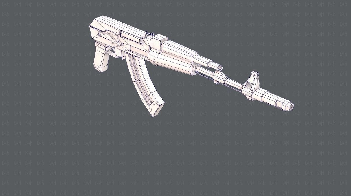 Gun 02 Low-poly 3D model_30