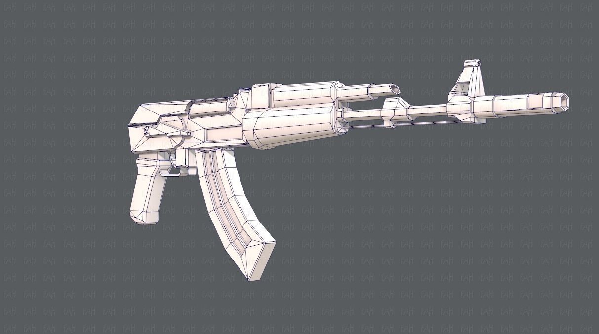 Gun 02 Low-poly 3D model_14