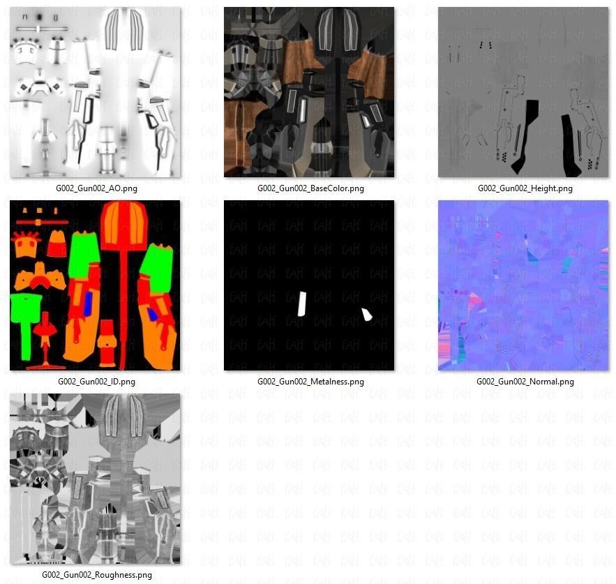 Gun 02 Low-poly 3D model_52