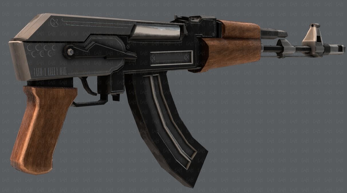 Gun 02 Low-poly 3D model_33