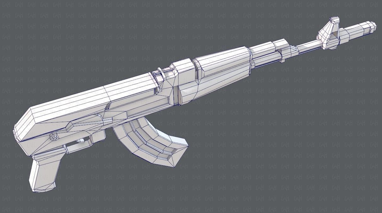 Gun 02 Low-poly 3D model_40