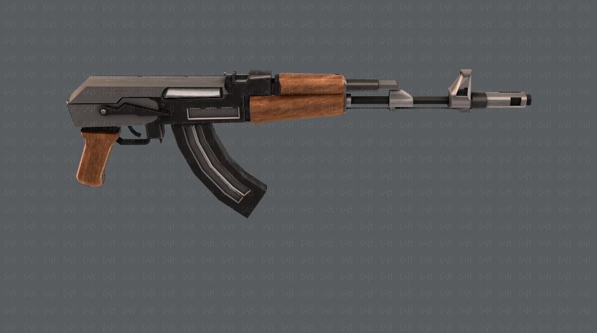 Gun 02 Low-poly 3D model_23