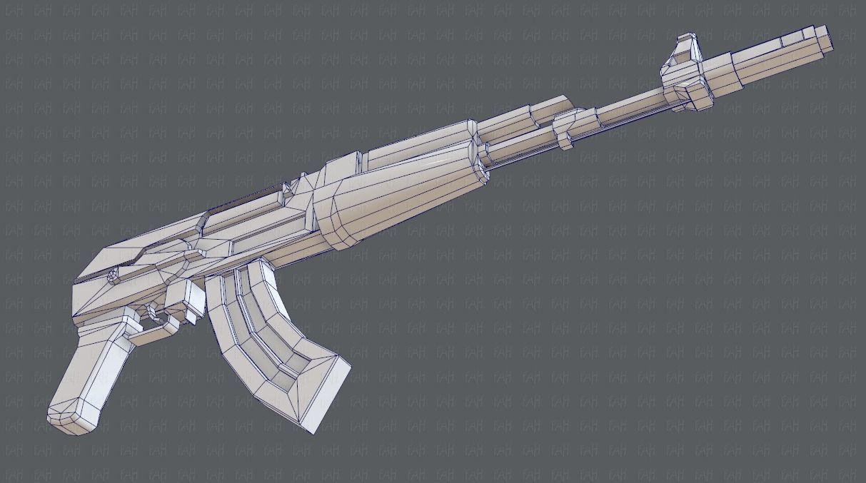 Gun 02 Low-poly 3D model_46