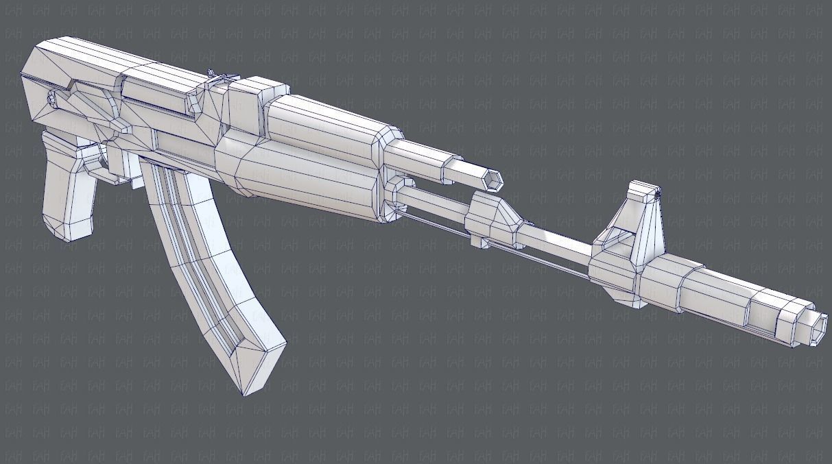 Gun 02 Low-poly 3D model_38