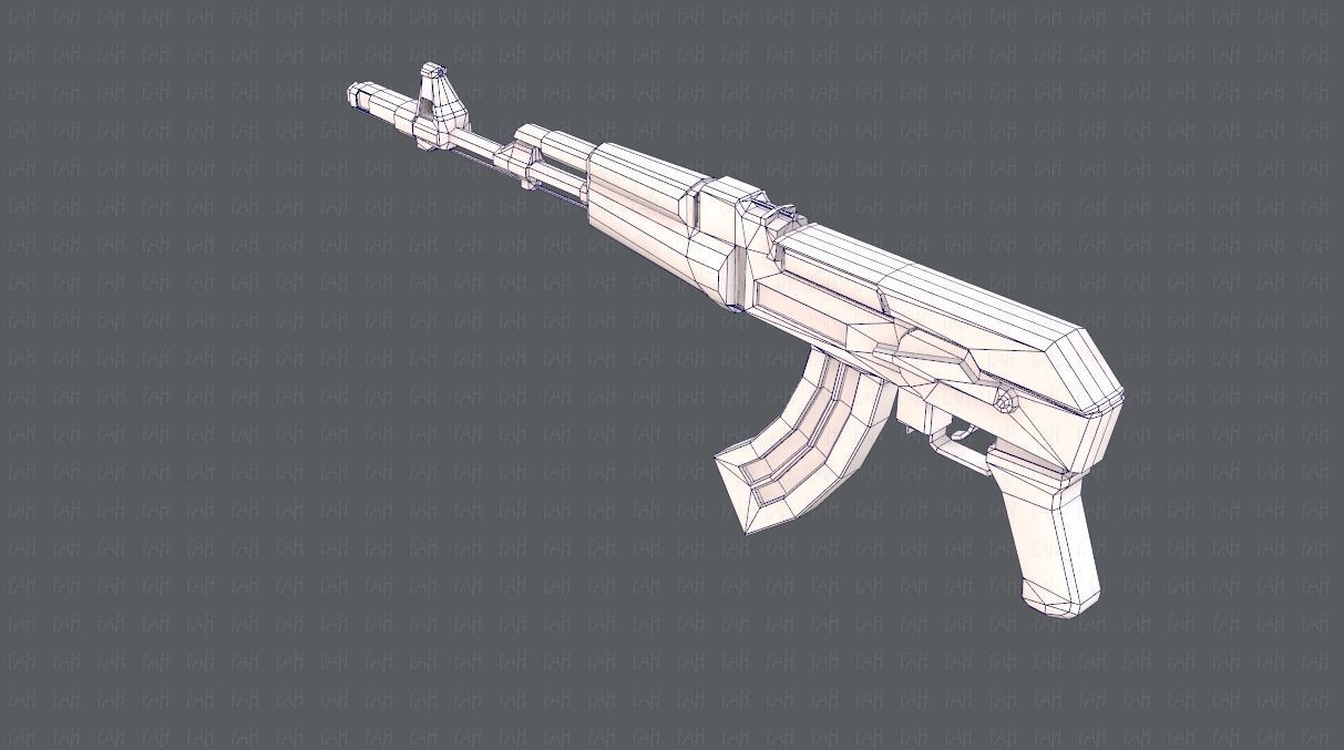 Gun 02 Low-poly 3D model_26
