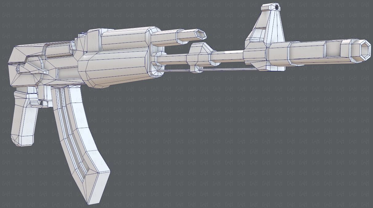 Gun 02 Low-poly 3D model_36