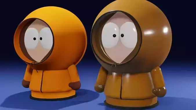 Kenny two south park figures wearing orange hoods