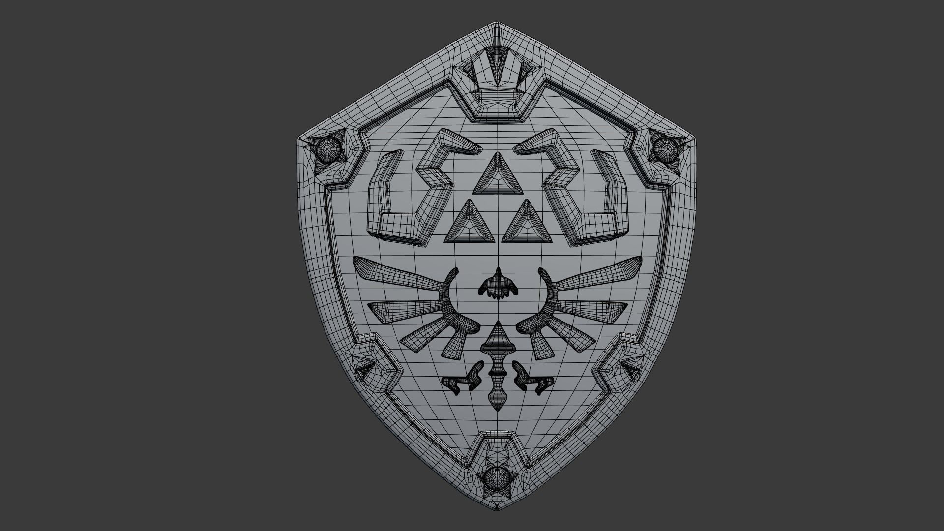 Legend of Zelda - Hylian Shield Low-poly 3D model_9